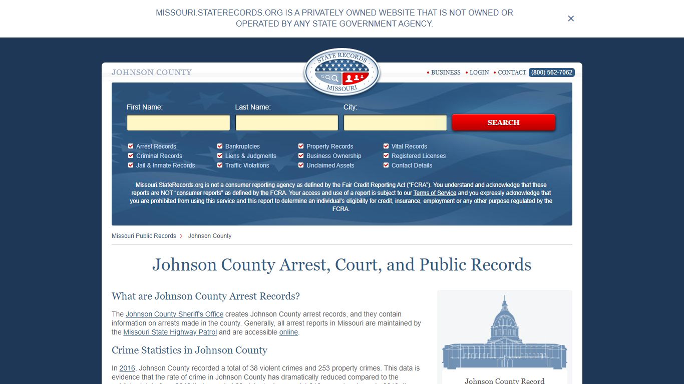 Johnson County Arrest, Court, and Public Records