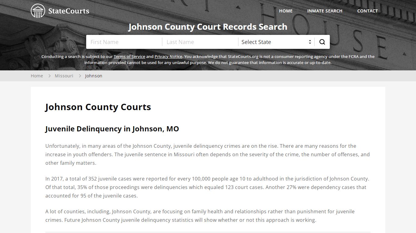Johnson County, MO Courts - Records & Cases - StateCourts