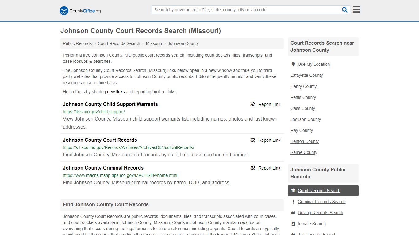Court Records Search - Johnson County, MO (Adoptions ...